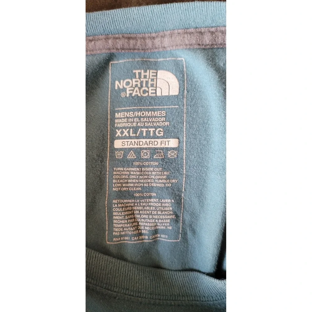 The North Face T-Shirt XXL Blue Graphic Crew Neck Cotton Casual Tee Top